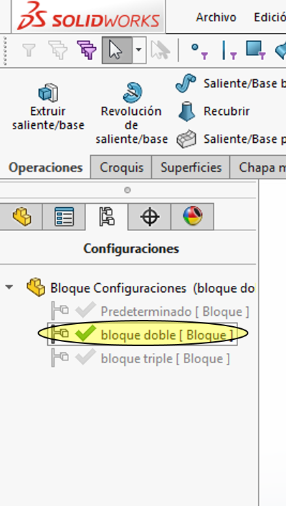 seleccionar configuracion